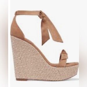 Alexandre Birman Clarita tie wedge sandal. Size 38. Nude color.